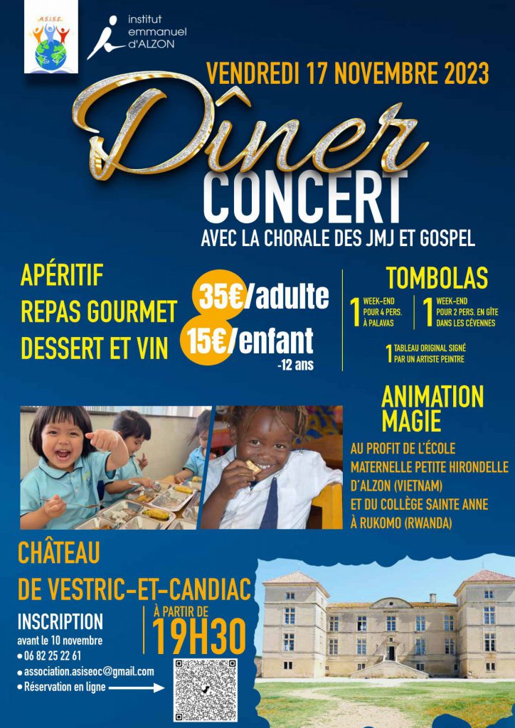 Affiche diner concert d'Alzon ASISE